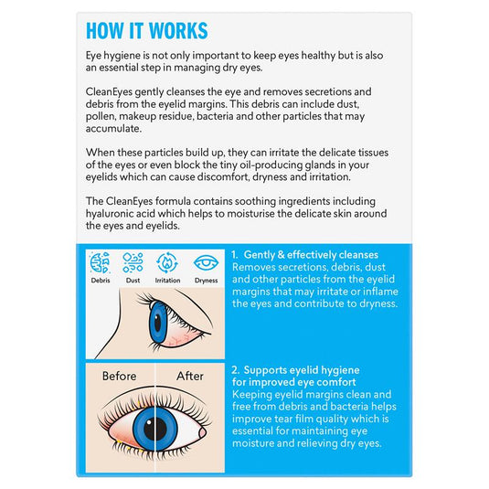 BioRevive Clean Eyes Eyelid Cleansing Wipes 30 Pack