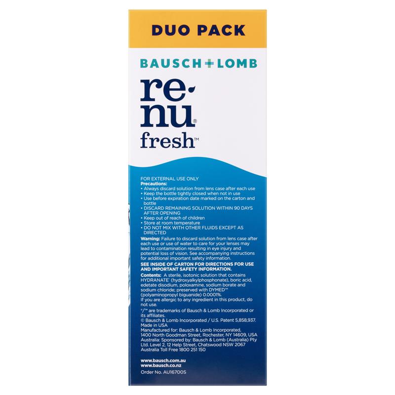 Load image into Gallery viewer, Bausch &amp; Lomb Renu Fresh Multi-Purpose Duo Pack 355ml + 120ml
