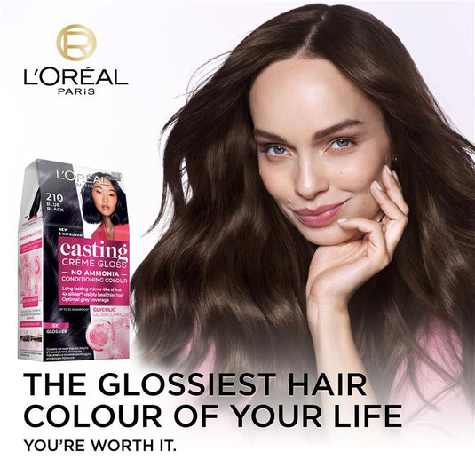 L'Oreal Paris Casting Creme Gloss Semi-Permanent Hair Colour - 210 Blue Black (Ammonia Free)