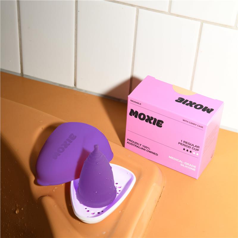 Load image into Gallery viewer, Moxie Menstrual Cup with Purse-worthy Pod Regular
