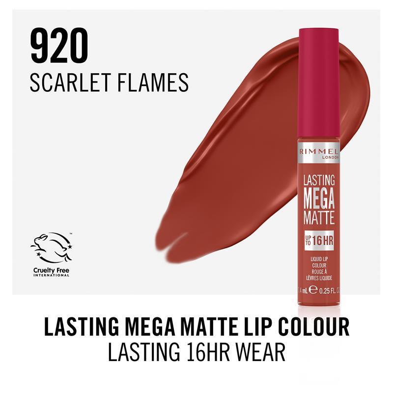 Load image into Gallery viewer, Rimmel London Mega Matte Liquid Lip 920 Scarlet Flames
