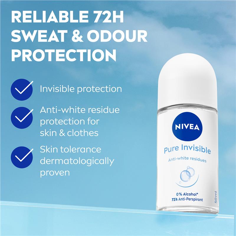 Load image into Gallery viewer, NIVEA Women Deodorant Roll On Pure Invisible 50ml
