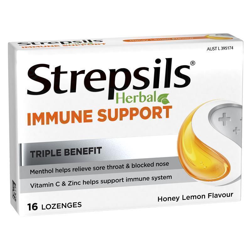 Load image into Gallery viewer, Strepsils Herbal Immune Support Lozenges Honey Lemon 16 Pack
