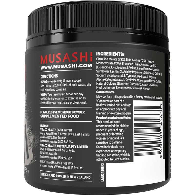 Load image into Gallery viewer, Musashi Pre Workout Tropical Punch 225g
