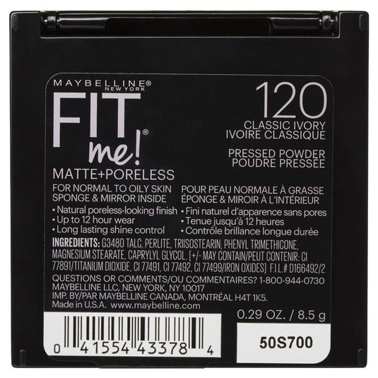 Maybelline Fit Me Matte & Poreless Pressed Powder - Classic Ivory 120