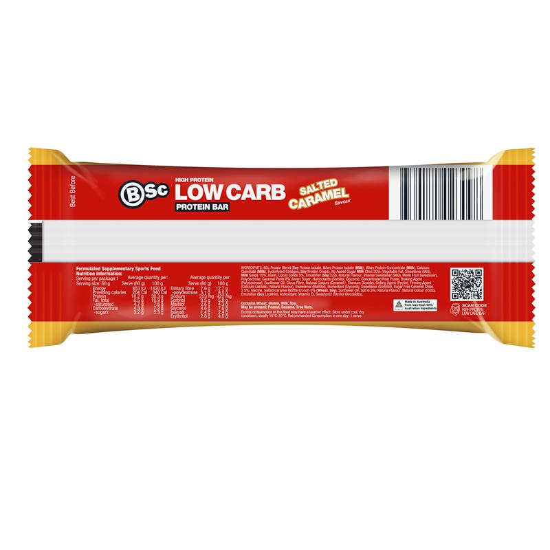 Load image into Gallery viewer, BSc High Protein Low Carb Bar Salted Caramel 60g
