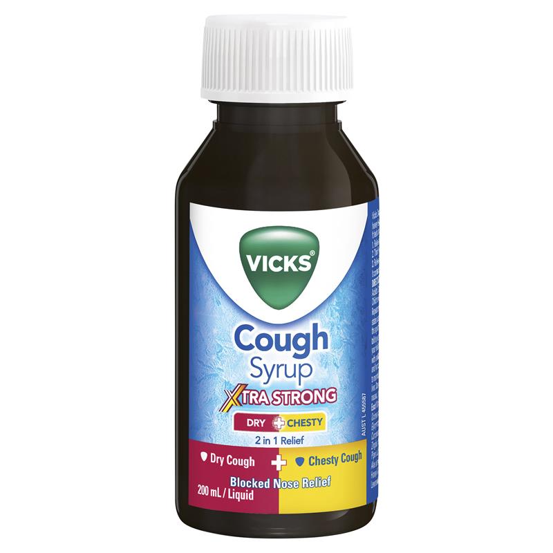 Load image into Gallery viewer, Vicks Cough Syrup Xtra Strong Dry + Chesty 200ml

