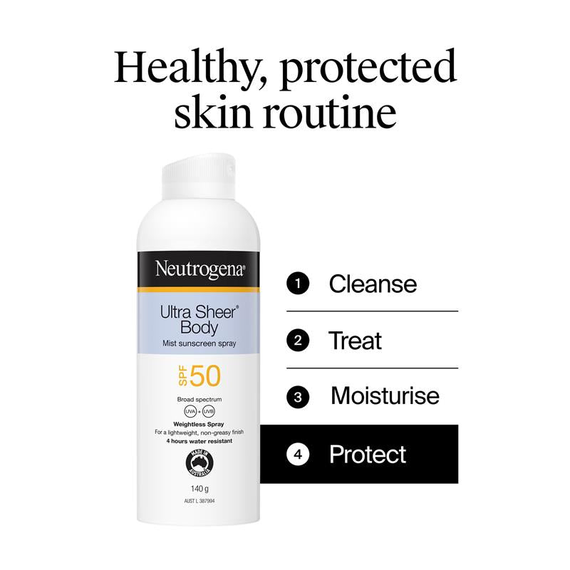 Load image into Gallery viewer, Neutrogena Ultra Sheer Body Mist Sunscreen SPF 50 140g
