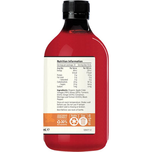 Barnes Naturals Apple Cider Vinegar Tonic with The Mother Turmeric Booster 500ml