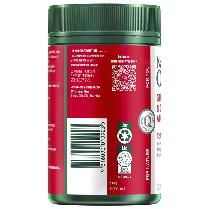 Load image into Gallery viewer, Nature's Own Glucosamine Sulfate &amp; Chondroitin Advanced 180 Tablets

