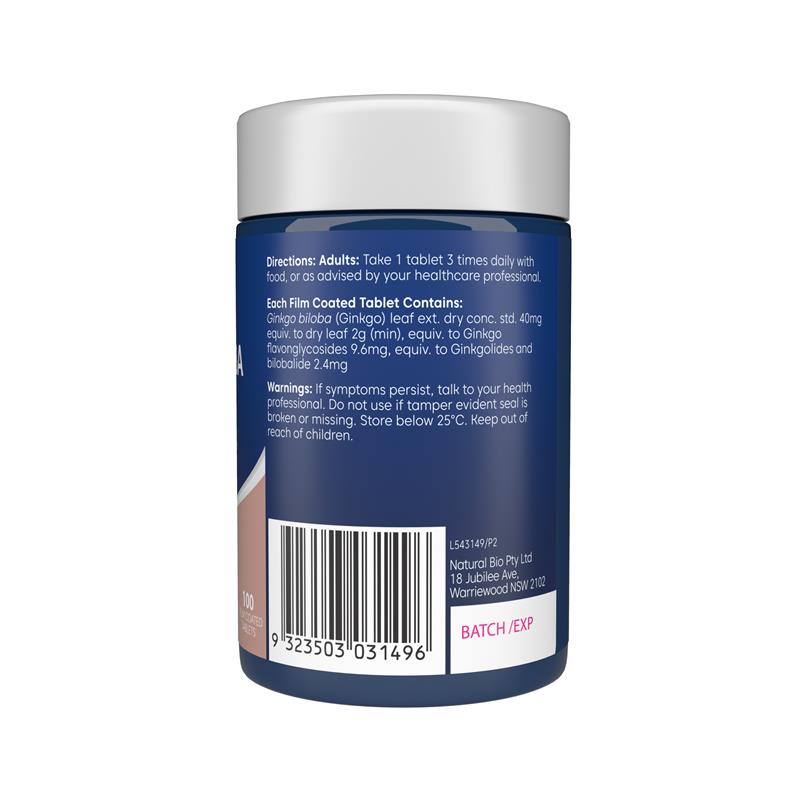Load image into Gallery viewer, Bioglan Ginkgo Biloba 2000mg 100 Tablets
