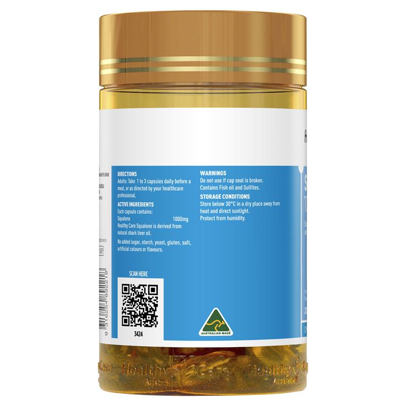 Load image into Gallery viewer, Healthy Care Squalene 1000mg 200 Capsules
