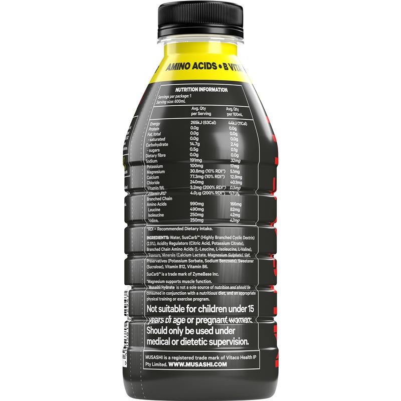 Load image into Gallery viewer, Musashi Hydrate Lemon Lime 600ml
