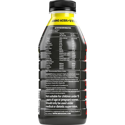 Musashi Hydrate Lemon Lime 600ml