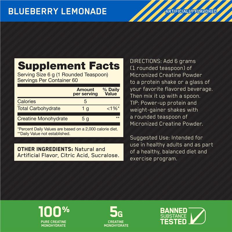 Load image into Gallery viewer, Optimum Nutrition Creatine Blueberry Lemonade 360g
