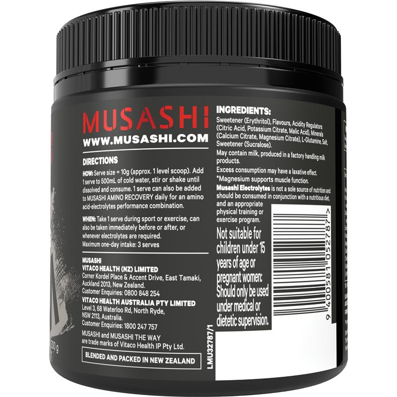 Load image into Gallery viewer, Musashi Electrolytes Blue Raspberry 300g
