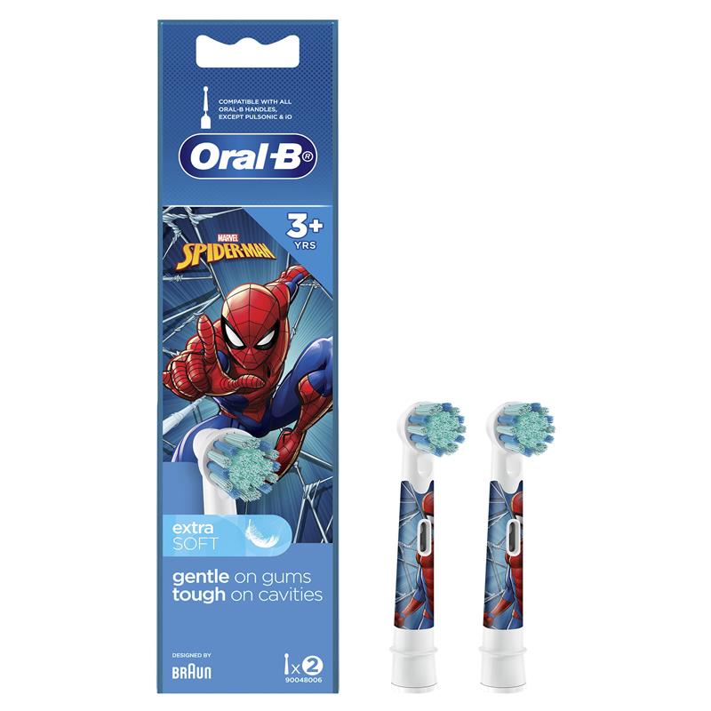 Load image into Gallery viewer, Oral B Power Toothbrush Kids Star Wars/Spiderman Refills 2 Pack
