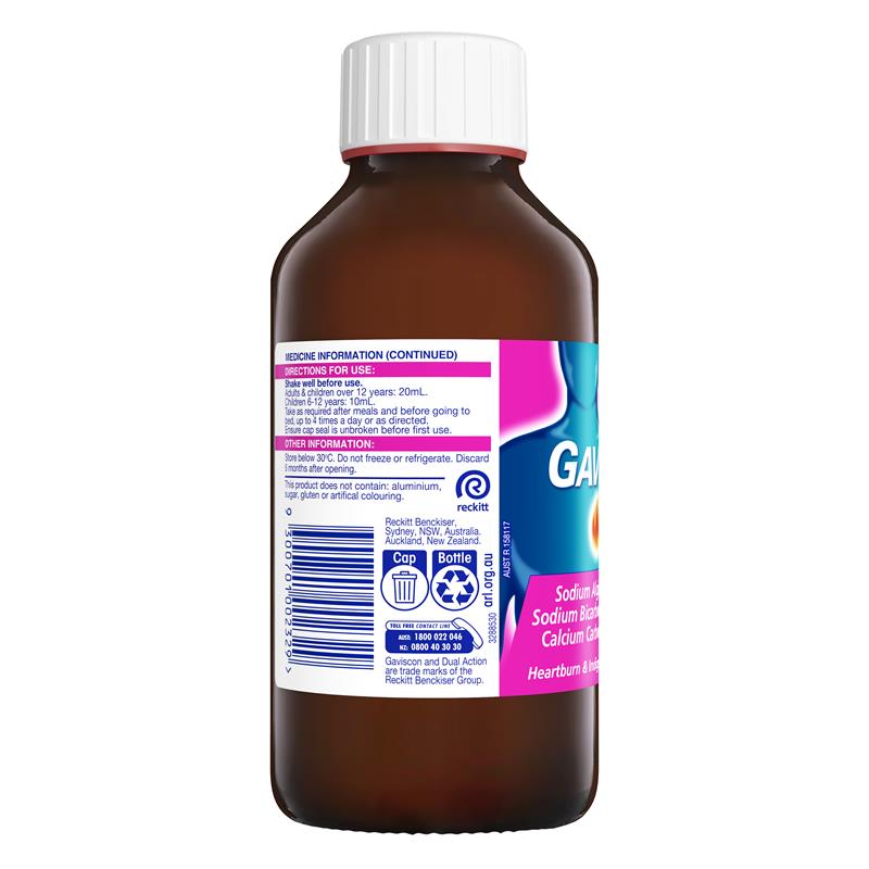 Load image into Gallery viewer, Gaviscon Dual Action Liquid Heartburn &amp; Indigestion Relief 300ml
