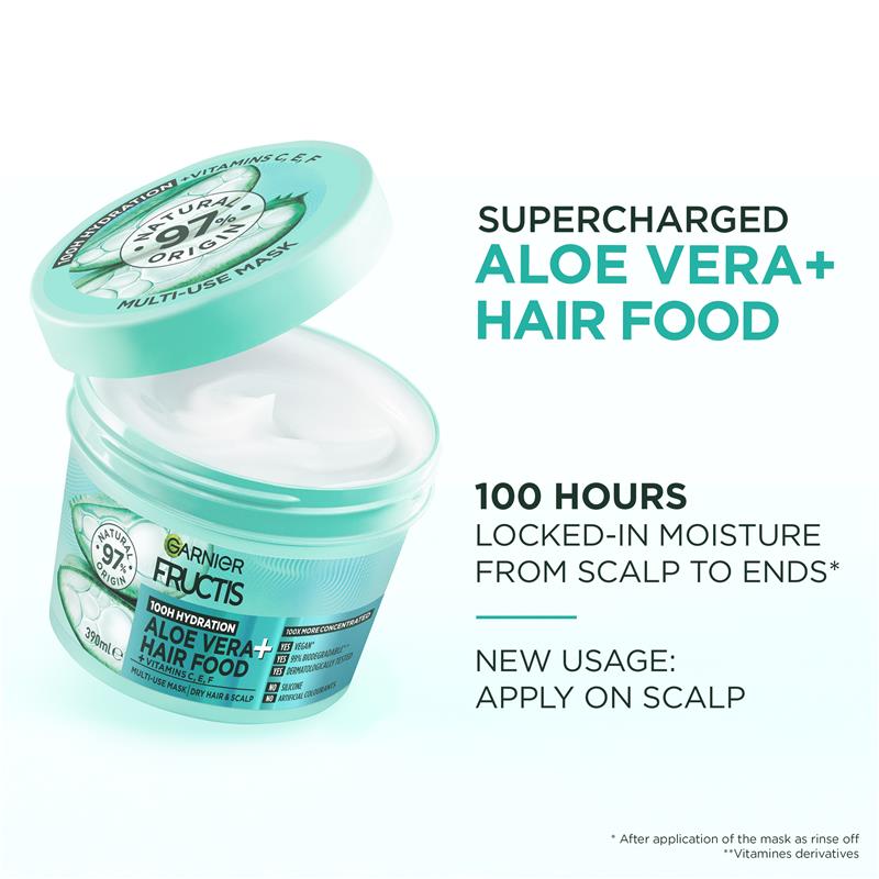 Load image into Gallery viewer, Garnier Fructis Hair Food Hydrating Aloe Vera 3-in-1 Mask Treatment  390ml
