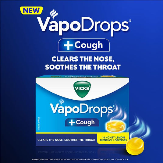 Vicks VapoDrops + Cough Orange Menthol 36 Lozenges