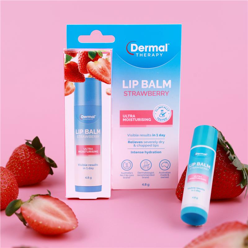 Load image into Gallery viewer, Dermal Therapy Lip Balm Stick Strawberry 4.8g
