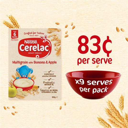 Nestle CERELAC Multigrain with Banana & Apple Baby Cereal Stage 3 – 200g