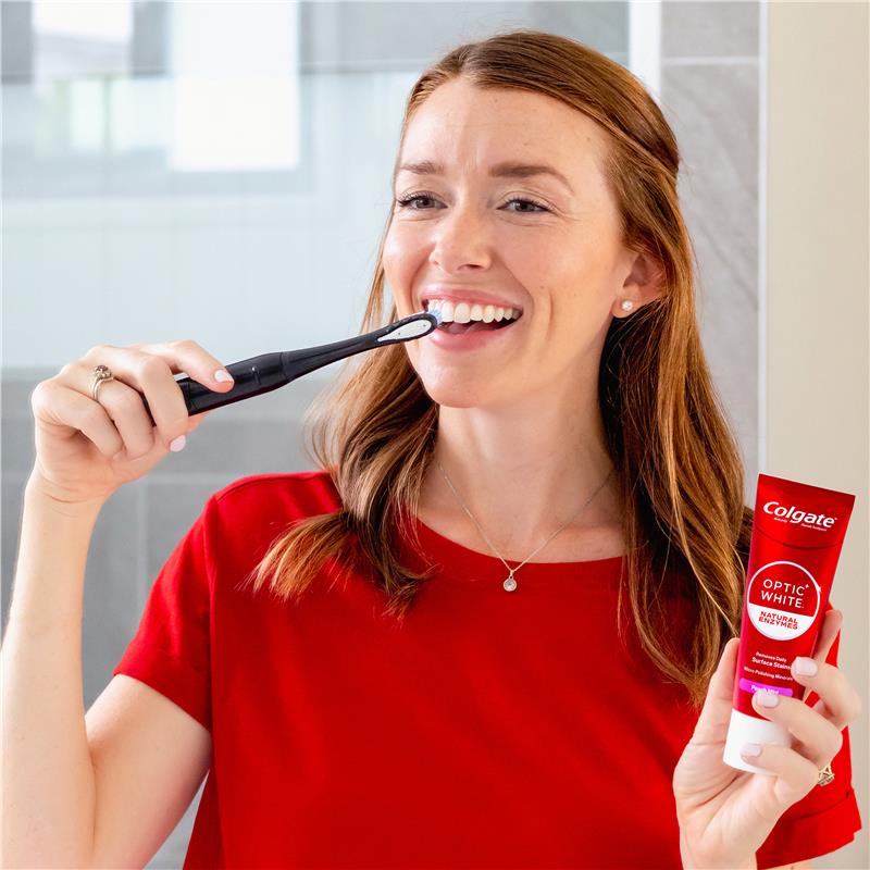 Load image into Gallery viewer, Colgate Toothpaste Optic White Natural Enzymes Peach Mint 100g
