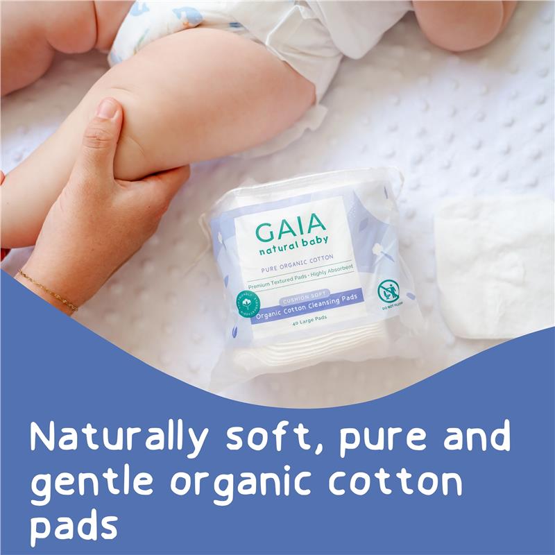 Load image into Gallery viewer, Gaia Natural Baby Organic Cotton Cleansing Pads 40 Pack
