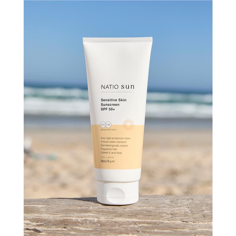 Load image into Gallery viewer, Natio Sensitive Skin Sunscreen SPF 50+ 200ml
