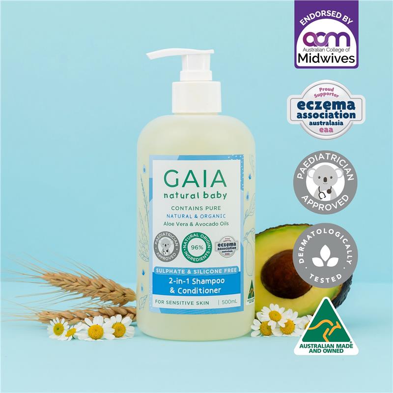Load image into Gallery viewer, Gaia Natural Baby 2 in 1 Shampoo and Conditioner 500ml
