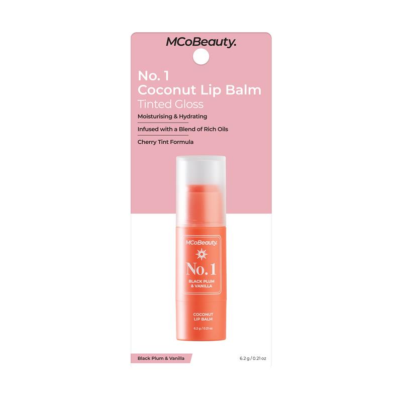 Load image into Gallery viewer, MCoBeauty Coconut Lip Balm No. 1 Black Plum &amp; Vanilla
