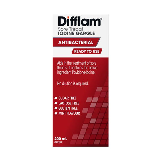 Difflam Plus Ready To Use Sore Throat Gargle Mint 200ml