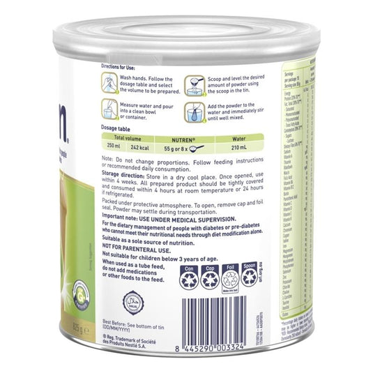 Nutren Diabetes Low GI Formula Vanilla Flavour 825g