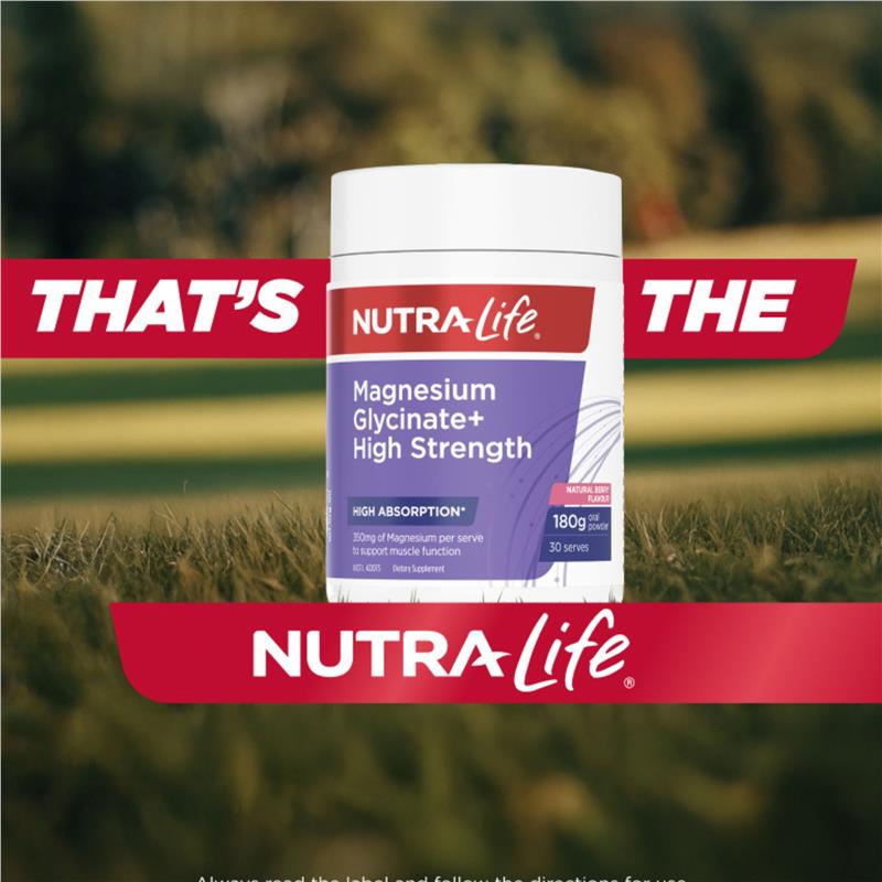 Load image into Gallery viewer, Nutra-Life Magnesium Glycinate+ High Strength Powder Berry 180g
