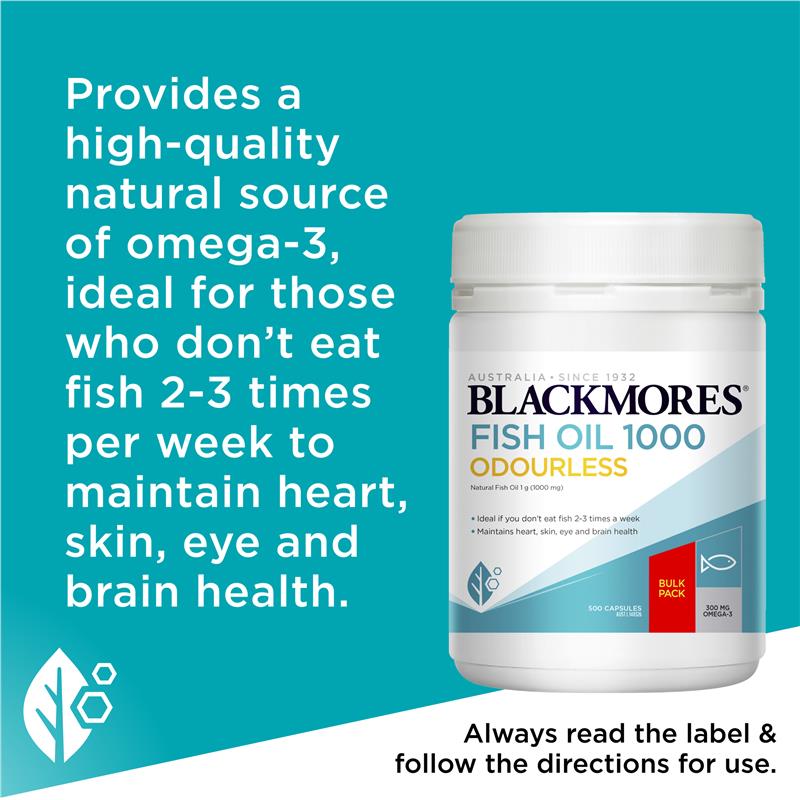 Load image into Gallery viewer, Blackmores Odourless Fish Oil 1000mg 500 Capsules Exclusive Size
