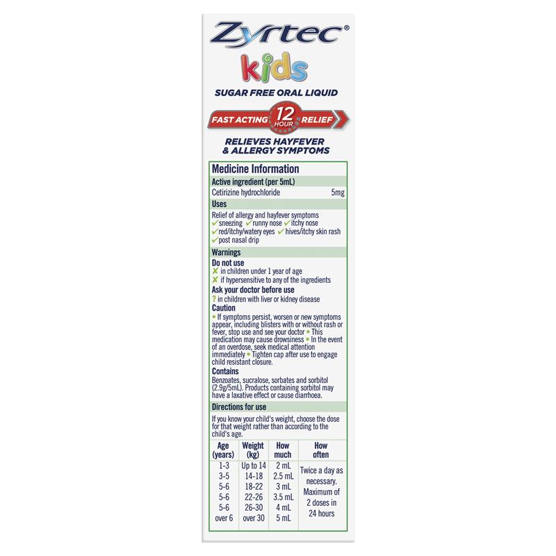 Load image into Gallery viewer, Zyrtec Kids Antihistamine Allergy &amp; Hayfever Oral Liquid Grape 60mL
