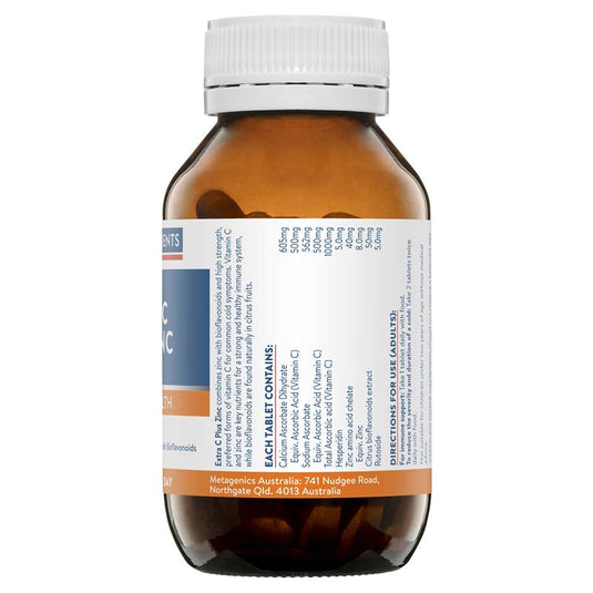 Ethical Nutrients Extra C Plus Zinc 60 Tablets