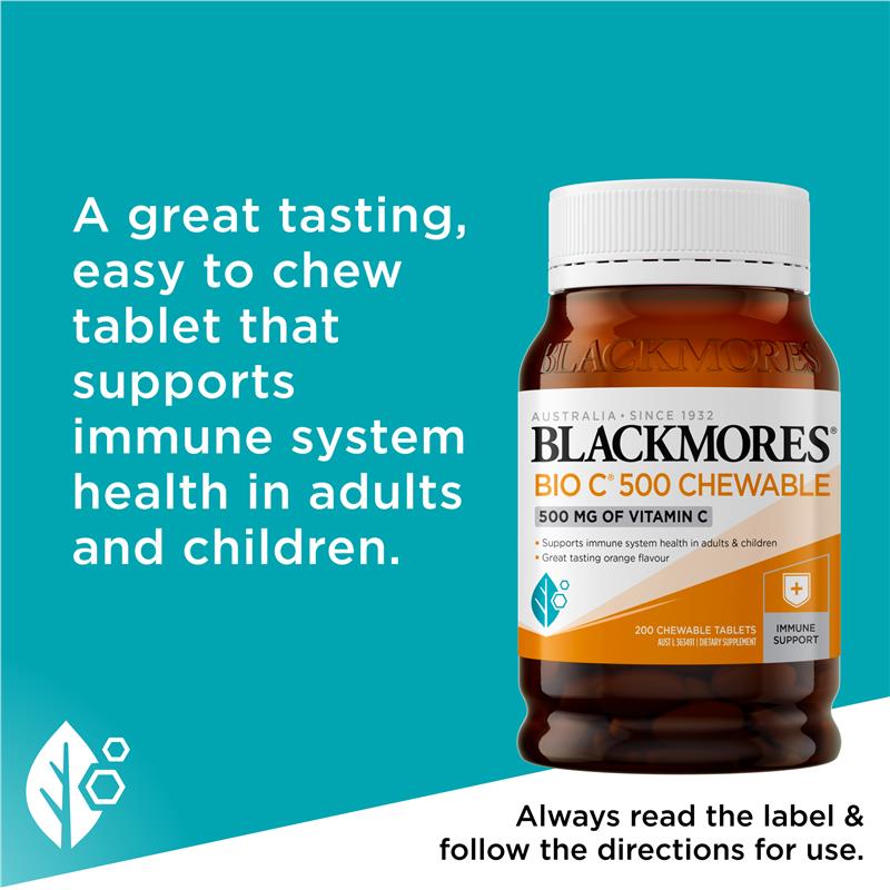 Load image into Gallery viewer, Blackmores Bio C 500mg 200 Chewable Tablets
