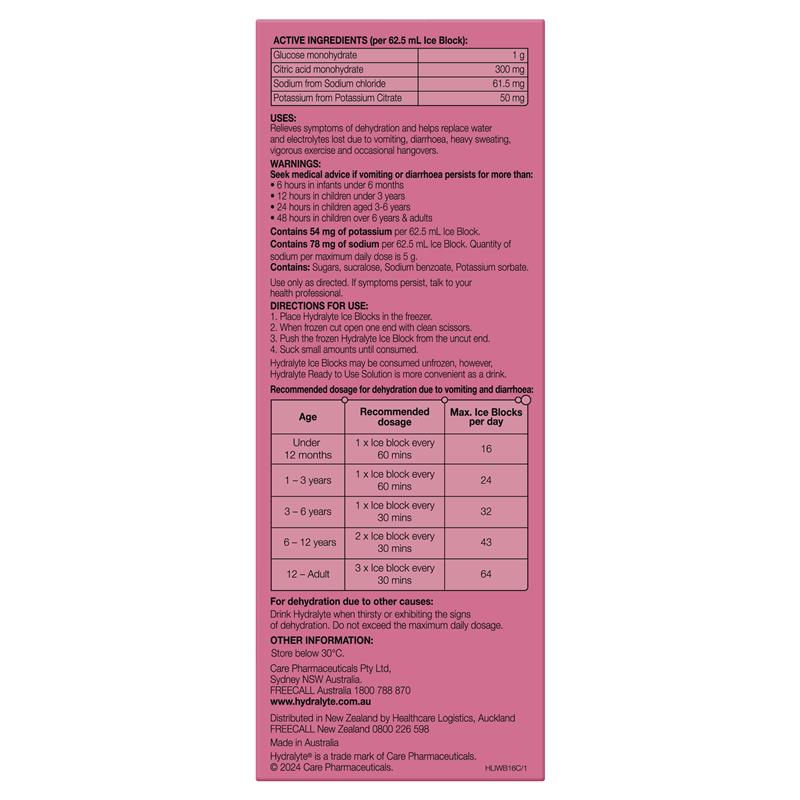 Load image into Gallery viewer, Hydralyte Electrolyte Ice Blocks Watermelon 16
