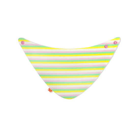 Bambi Mini Co. Dribblebib GirIs Neon Floral and Candy Stripe Reverse Bibs 2 Pack