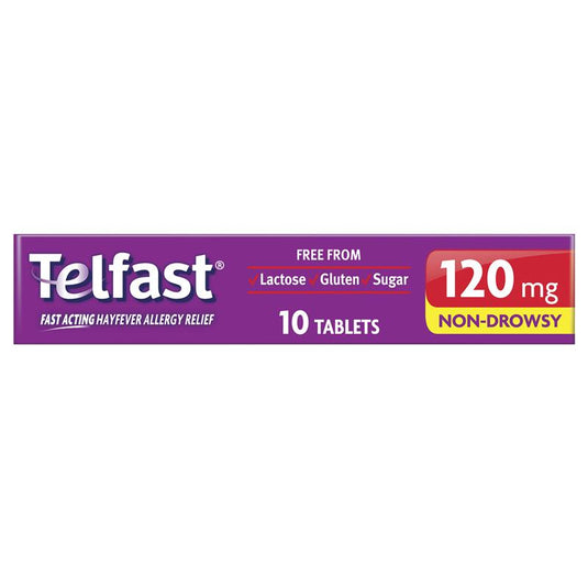 Telfast Hayfever Allergy Tablets 120mg 10 Pack