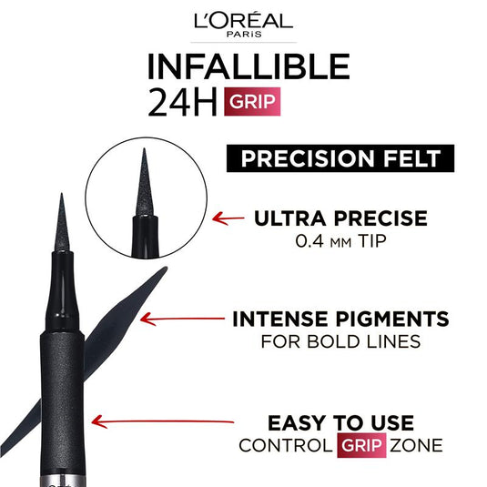 L'Oreal Paris Infallible Grip 24H Precision Felt Eye Liner 01 Black
