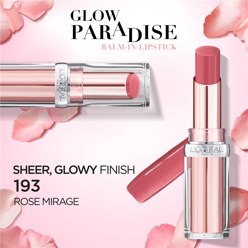 Load image into Gallery viewer, L'Oreal Paris Glow Paradise Balm-In-Lipstick 193 Rose Mirage
