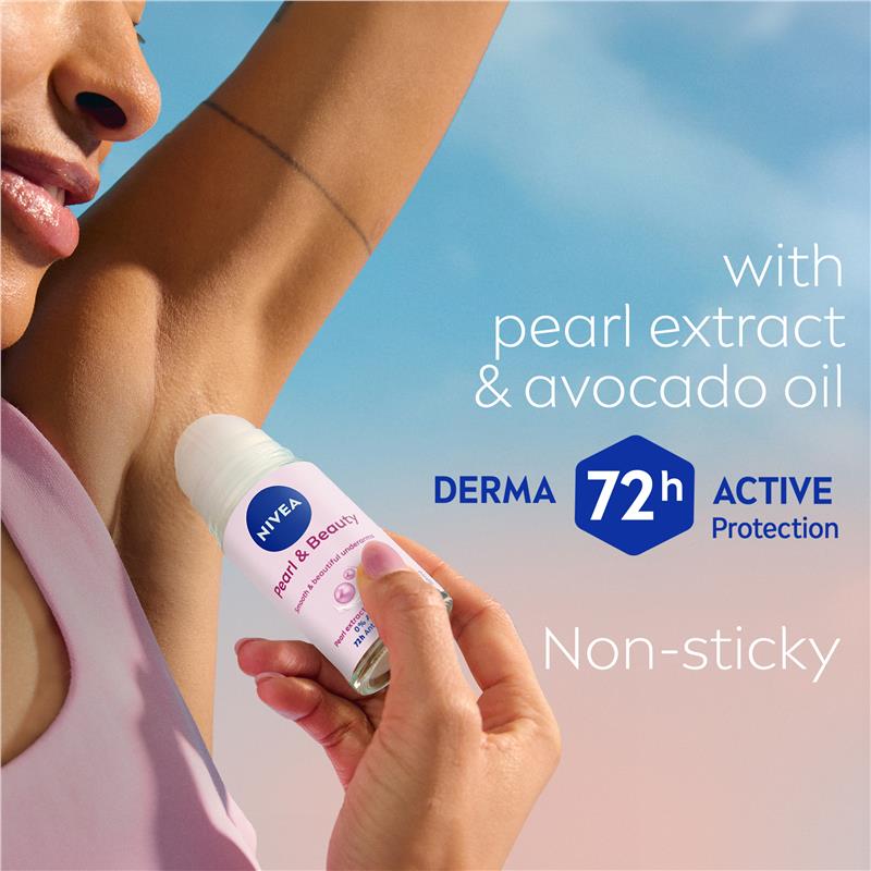 Load image into Gallery viewer, NIVEA Pearl &amp; Beauty Roll On Deodorant 72H Protection 50ml
