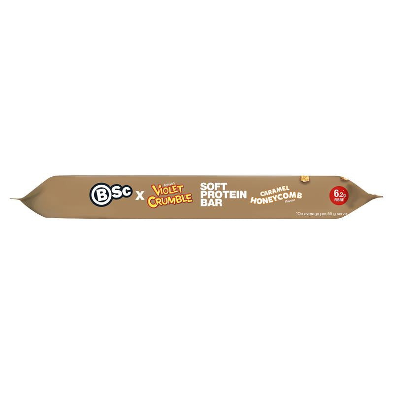Load image into Gallery viewer, BSc x Violet Crumble Soft Protein Bar Caramel Honeycomb 55g
