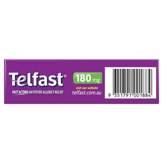 Telfast Hayfever Allergy Tablets 180mg 30 Pack