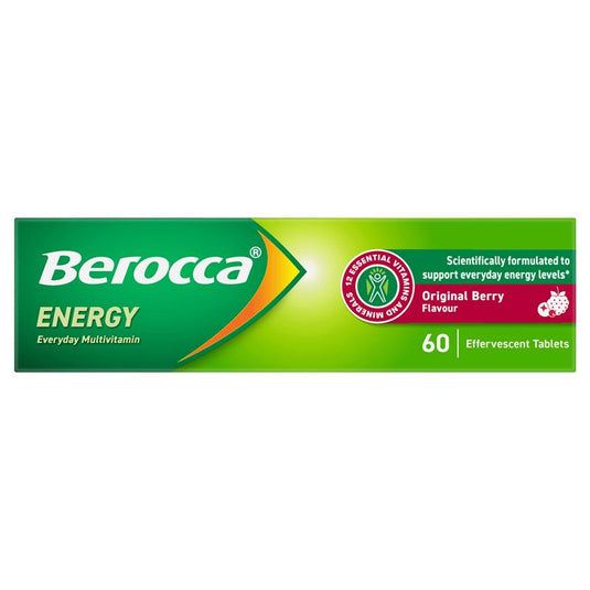 Berocca Energy Original Berry 60 Effervescent Tablets Exclusive Size