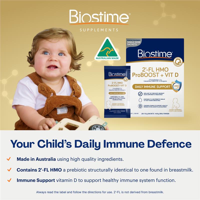 Load image into Gallery viewer, Biostime 2 FL HMO ProBOOST + VIT D 28 x 1.6g Sachets
