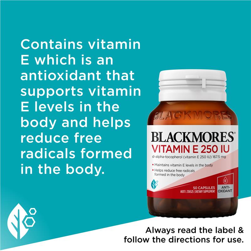 Load image into Gallery viewer, Blackmores Vitamin E 250IU 50 Capsules
