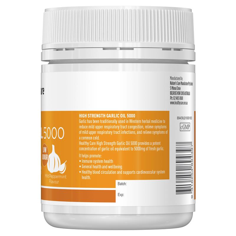 Load image into Gallery viewer, Healthy Care High Strength Garlic Oil 5000mg 150 Capsules
